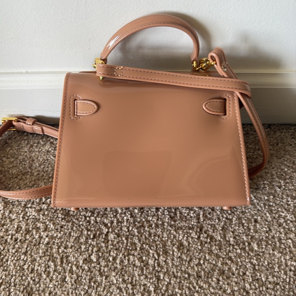 Small patent, tan bag; NWOT - Picture 2 of 8